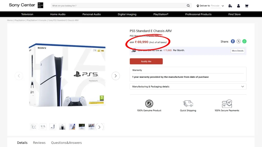 Massive PS5 price hike in India new rates on ShopAtSC