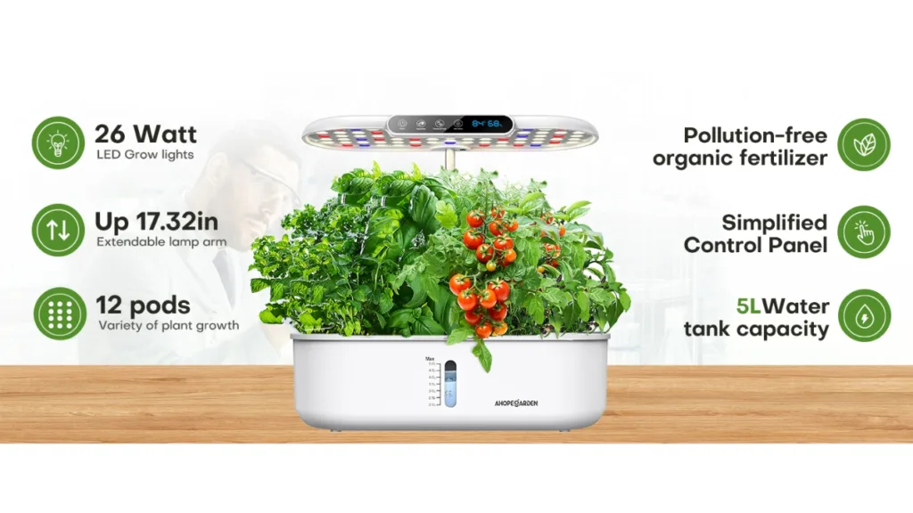 Ahopegarden 12 Pods Hydroponics Growing System