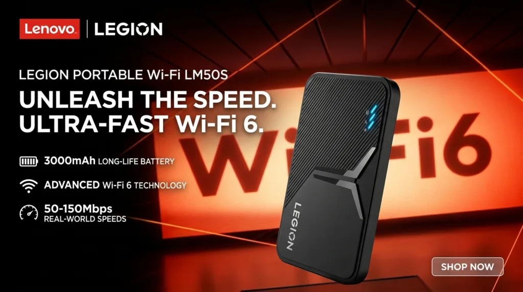 Lenovo Legion LM50s portable Wi-Fi hotspot device design